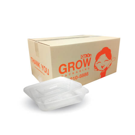 กล่องพลาสติกใส่อาหาร GROW PACK สีใส 500 มล. ขนาด 10.8X16X3.8 CM. (300ชุด/ลัง)_0